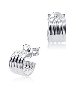 Spiral Designed Silver Stud Earrings STS-2799